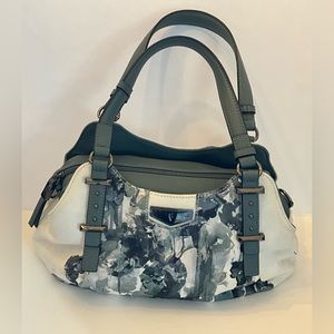 Simply Vera Wang Blue Canvas Floral Print Handbag